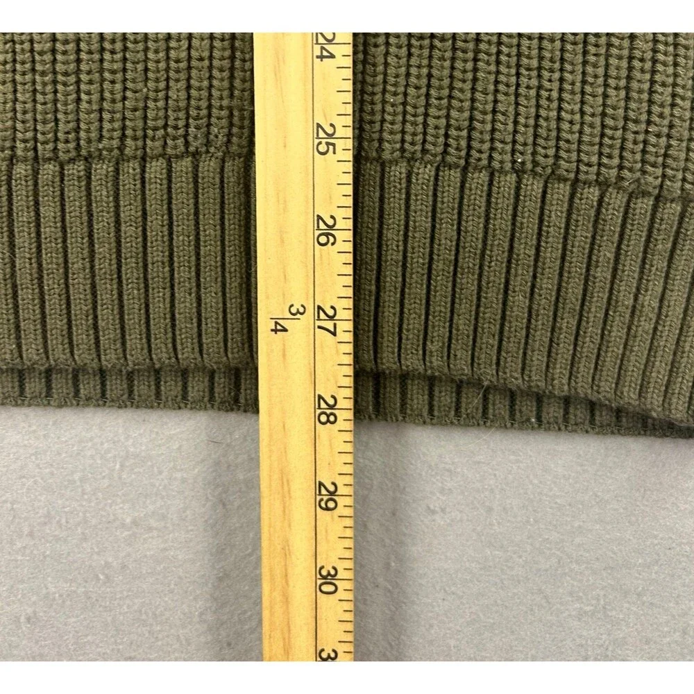 Duluth Trading Company Men’s Olive and Tan Elbow Patches Sweater Medium